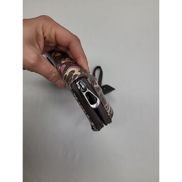 Sakroots Multicolor Wristlet Wallet  Women Removable Strap Brown Heart Whimsical - Picture 12 of 12